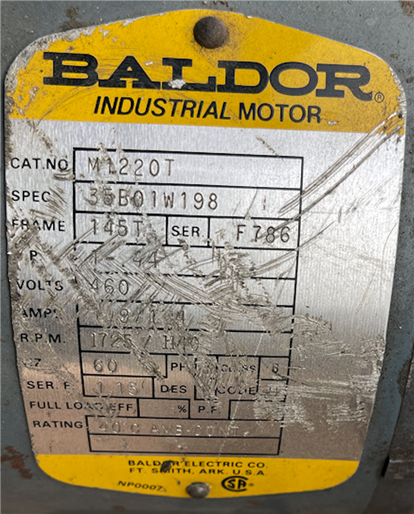 Baldor 1-.44 Hp Motor)